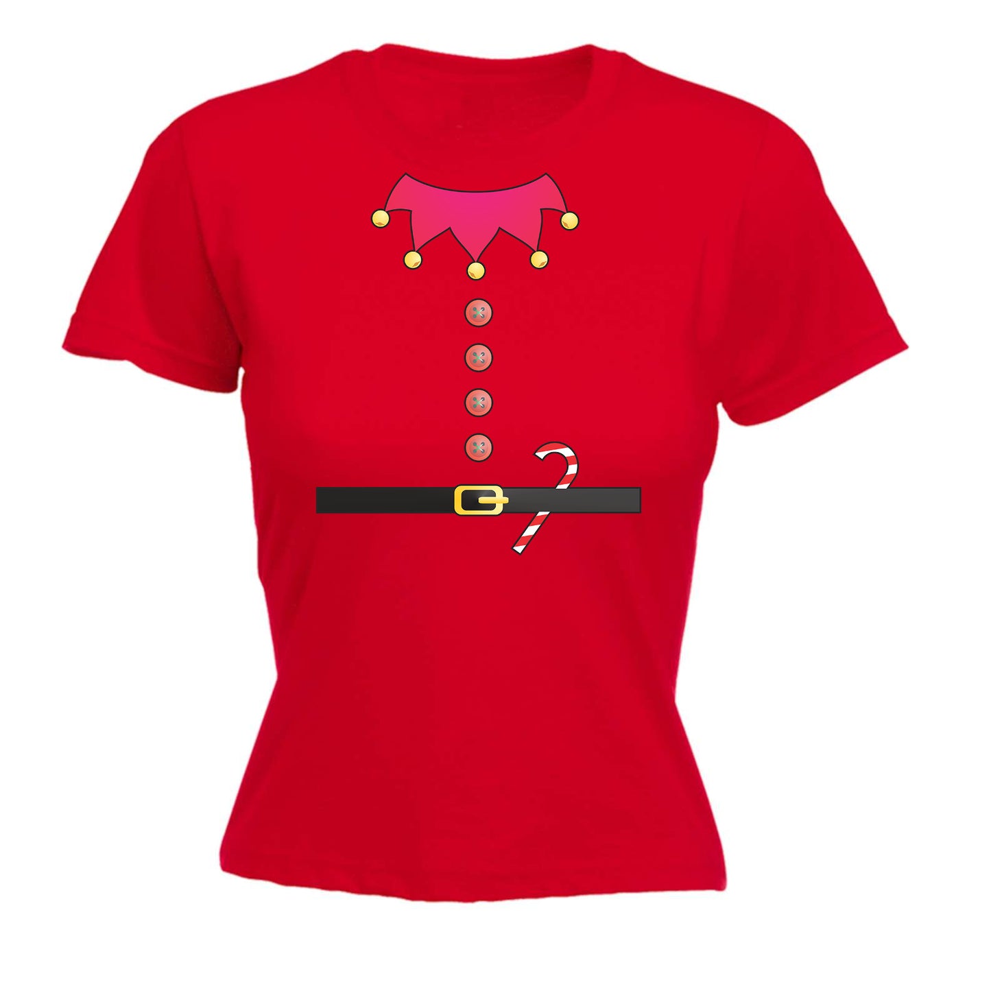 Womans Elf Costume Christmas - Xmas Novelty T-Shirt Tshirt