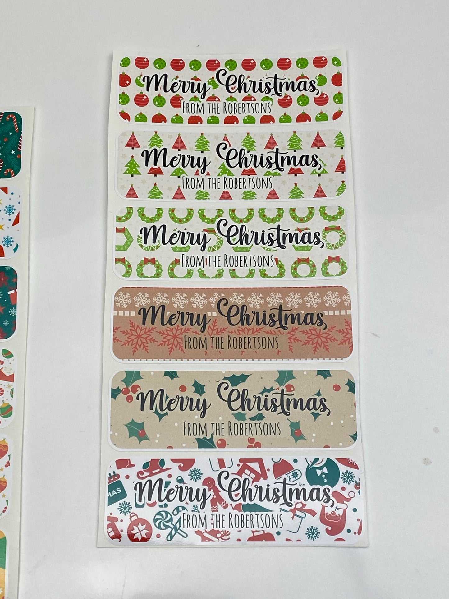 12 x Christmas Personalised Present Gift Tag Stickers