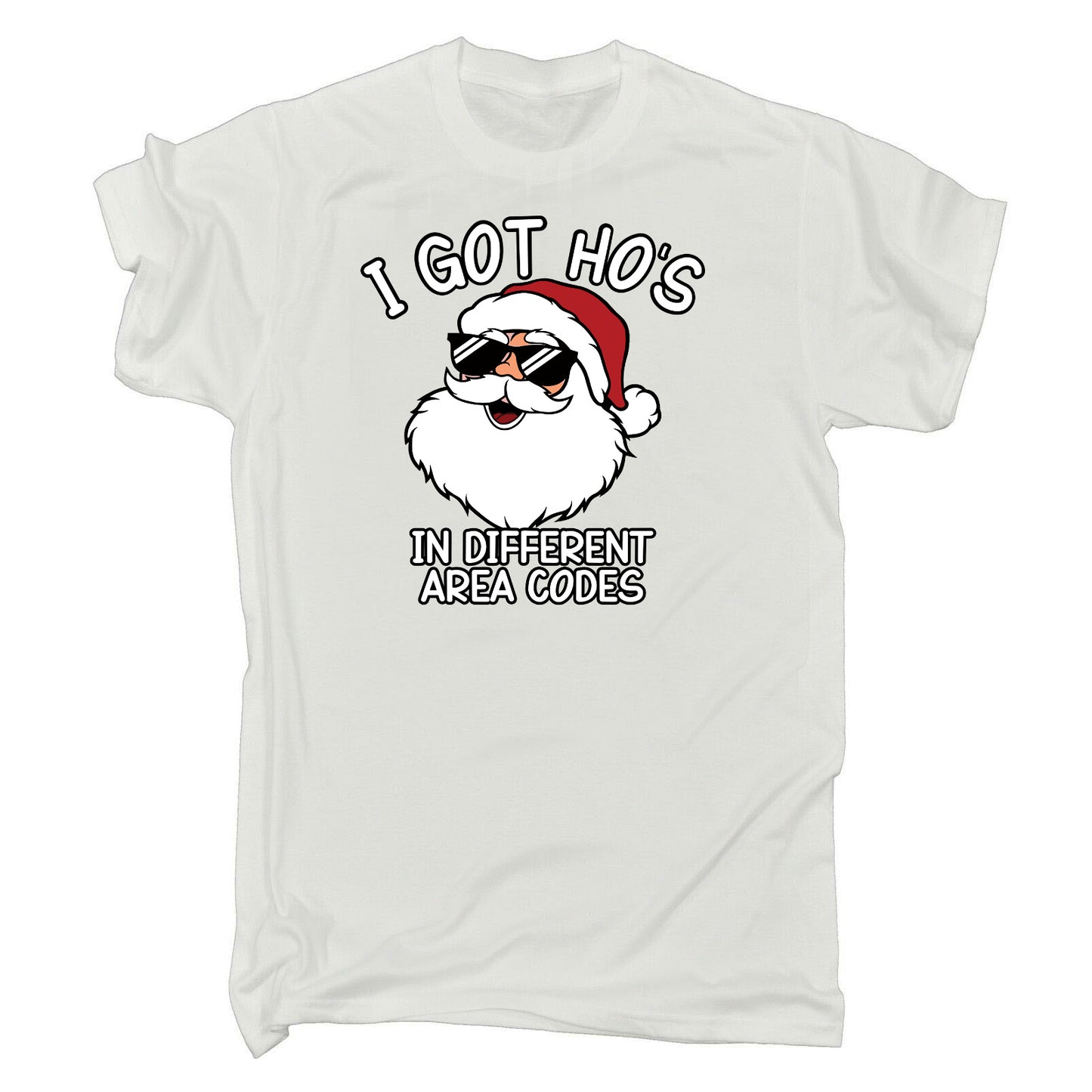 Christmas Santa I Got Hos In Different Area Codes - Mens Funny T-Shirt Tshirts