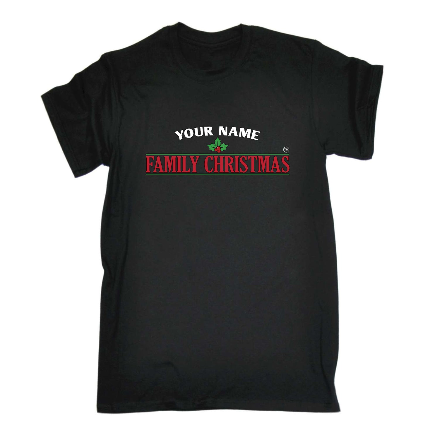 Family Christmas V5 Holly Banner - Mens Funny T-Shirt Tshirts