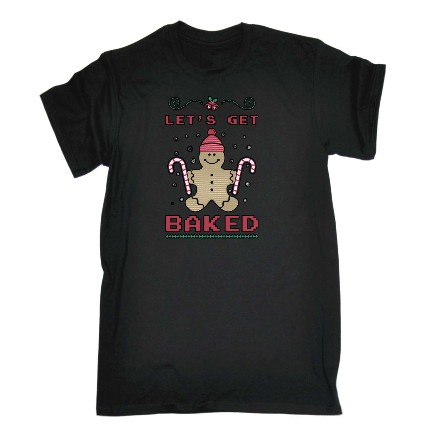 Lets Get Baked Christmas Xmas Gingerbread Man - Mens Funny T-Shirt Tshirts T Shirt