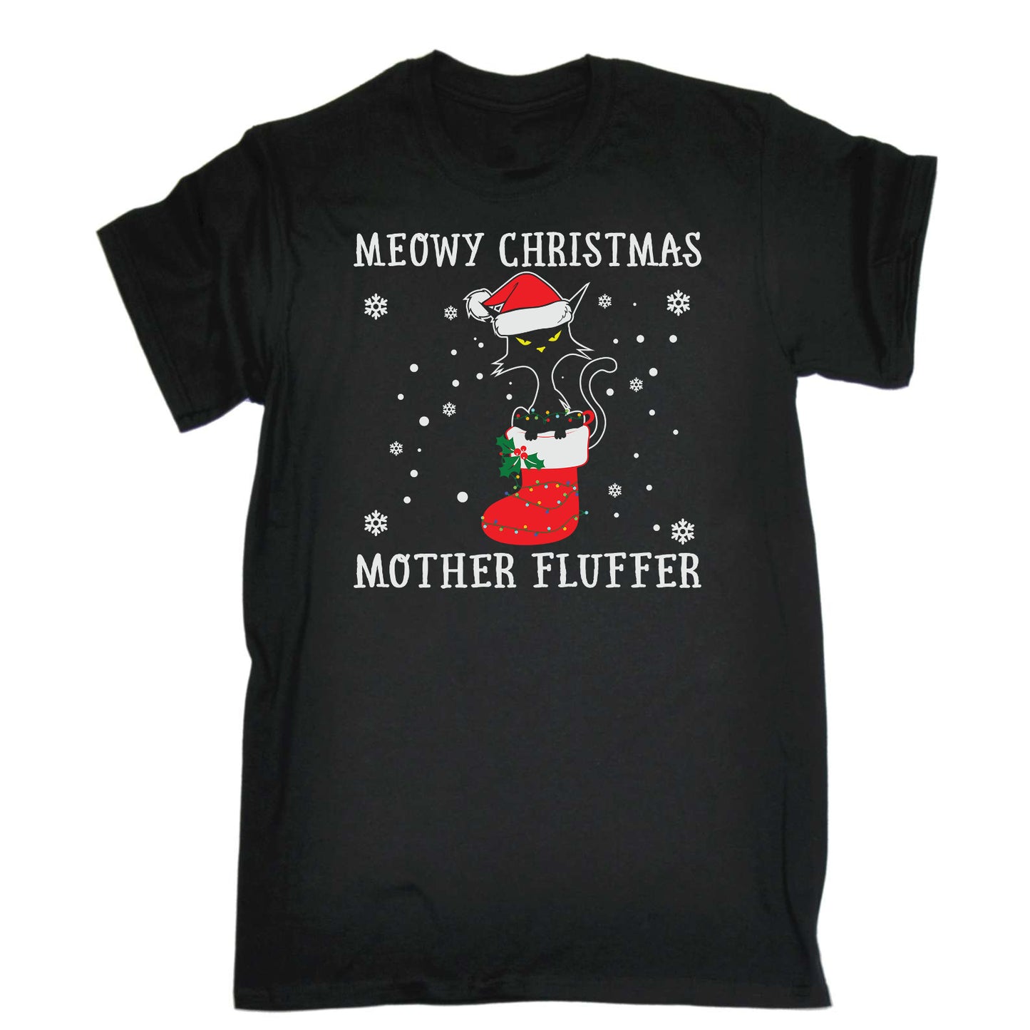 Cat Meowy Christmas Mother Fluffers Cats - Mens Funny T-Shirt Tshirts