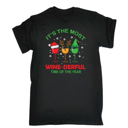 Christmas The Most Wine Derful Time Xmas - Mens Funny T-Shirt Tshirts