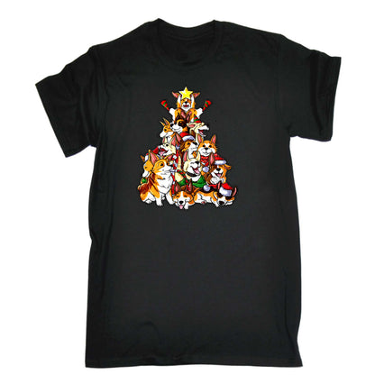 Christmas Tree Xmas Dogs - Mens Funny T-Shirt Tshirts T Shirt