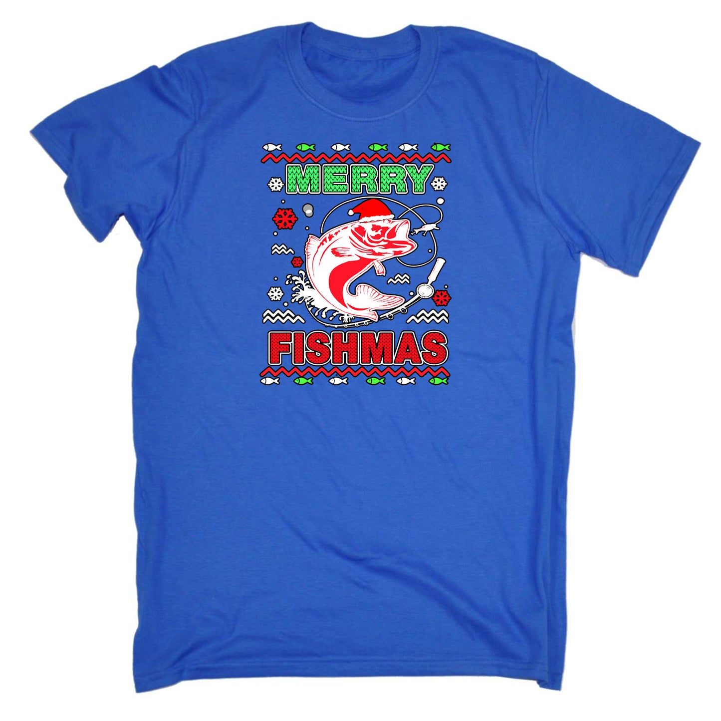 Merry Fishmas Christmas Xmas Fish Fishing - Mens Funny T-Shirt Tshirts T Shirt