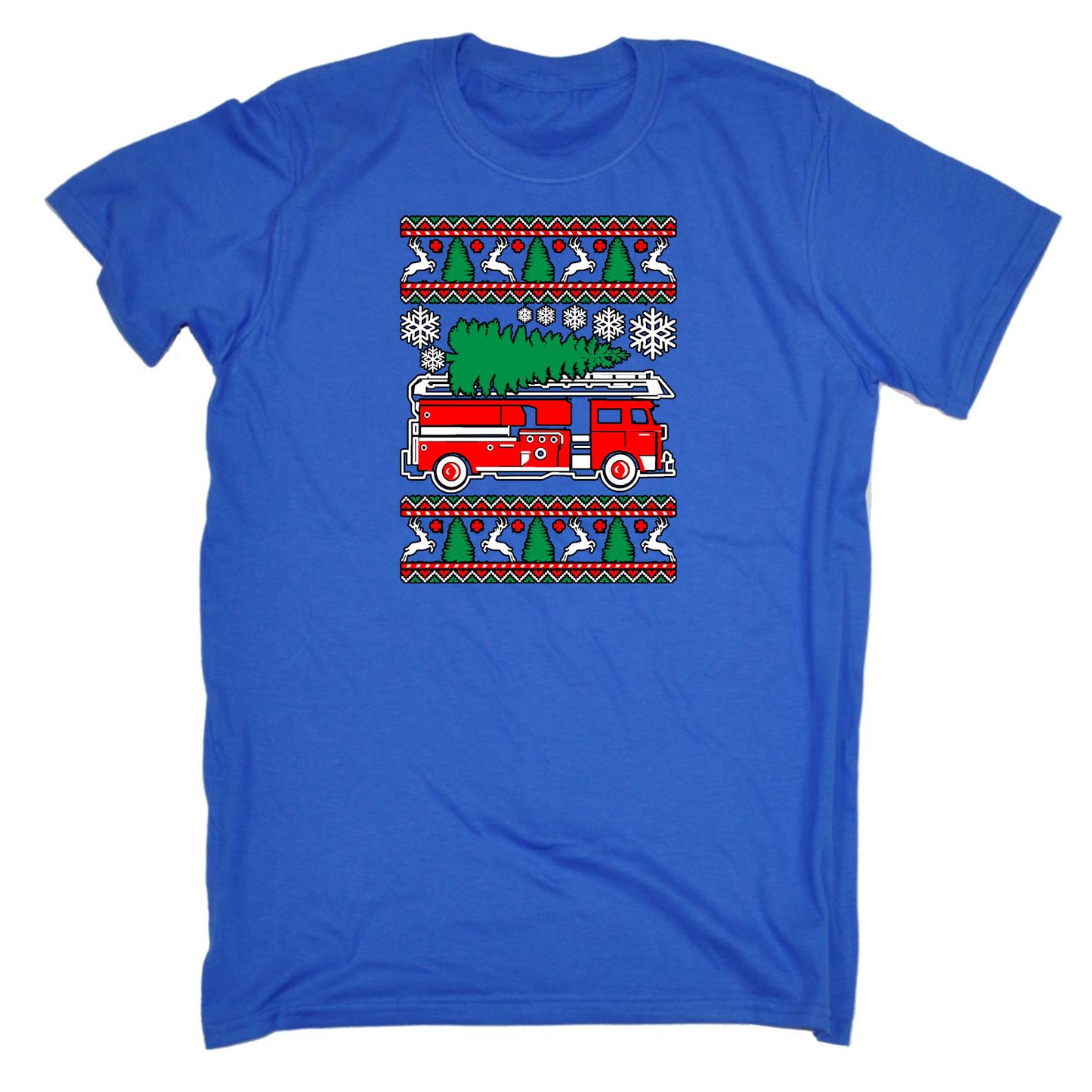 Fire Fighter Engine Christmas Xmas - Mens Funny T-Shirt Tshirts T Shirt
