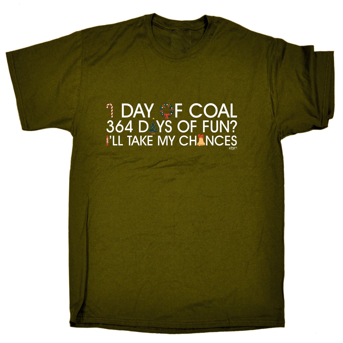 1 Day Of Coal Christmas - Mens Xmas Novelty T-Shirt / T Shirt