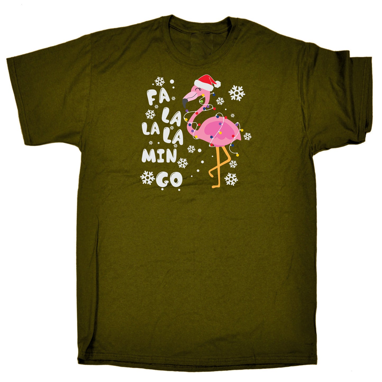 Fa La La Min Go Flamingo Christmas Xmas Bird Animal - Mens Funny T-Shirt Tshirts