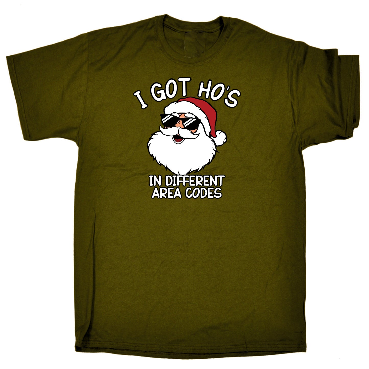 Christmas Santa I Got Hos In Different Area Codes - Mens Funny T-Shirt Tshirts