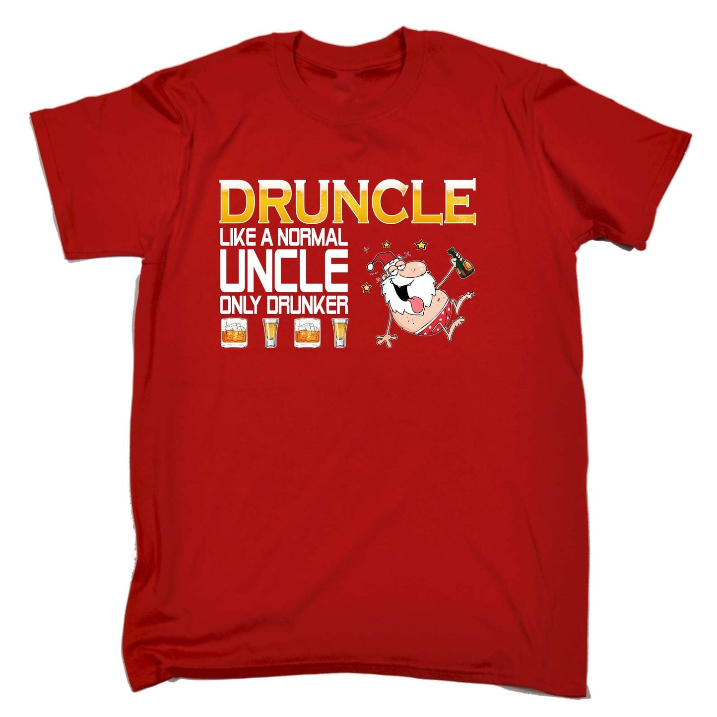 Druncle Like A Normal Uncle Christmas - Mens Xmas Novelty T-Shirt / T Shirt