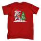 Xmas Unicorn Dab Dabbing Around Christmas Tree - Mens Funny T-Shirt Tshirts