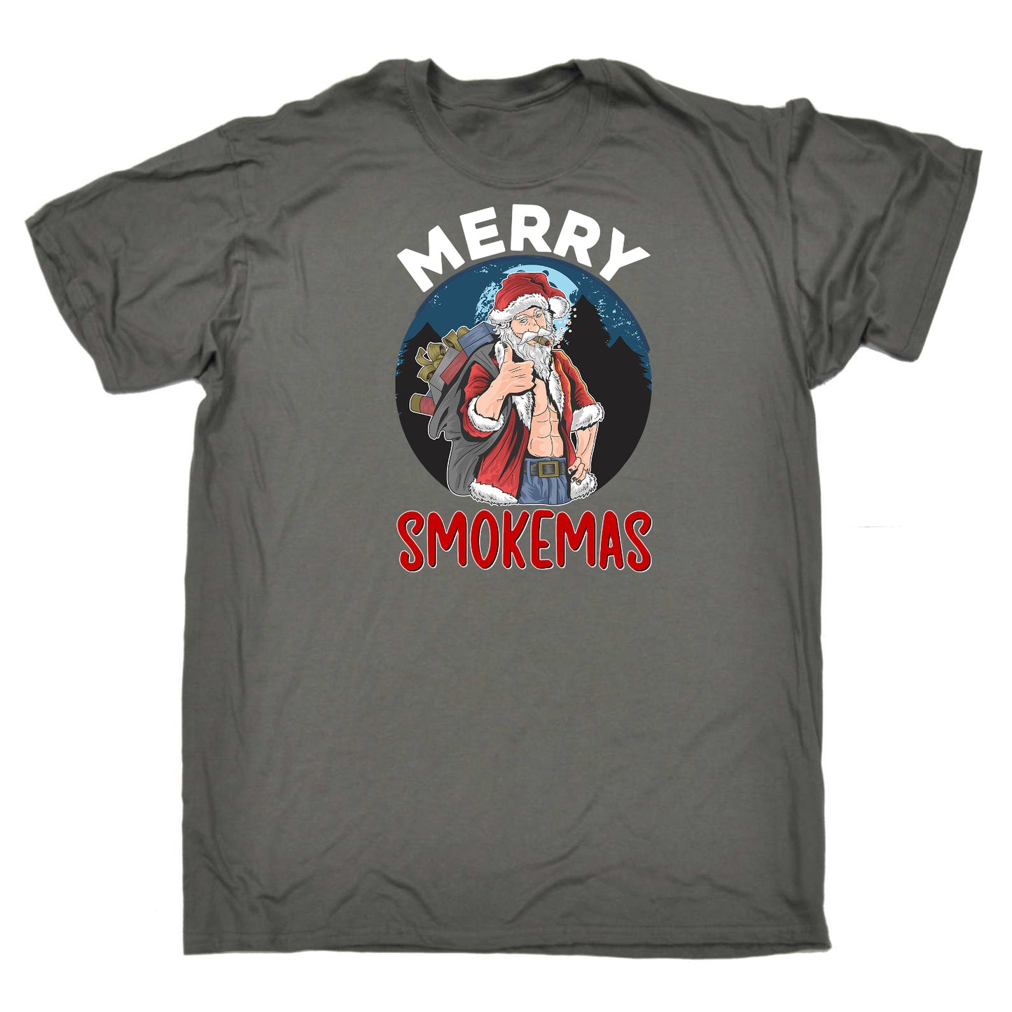 Merry Smokemas Christmas Cigar Buff Santa Xmas - Mens Funny T-Shirt Tshirts