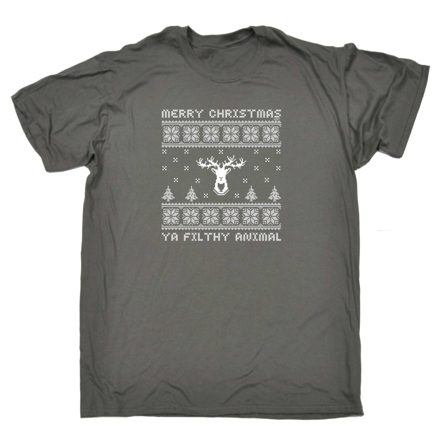 Merry Christmas Ya Filty Animal Jumper - Mens Xmas Novelty T-Shirt / T Shirt