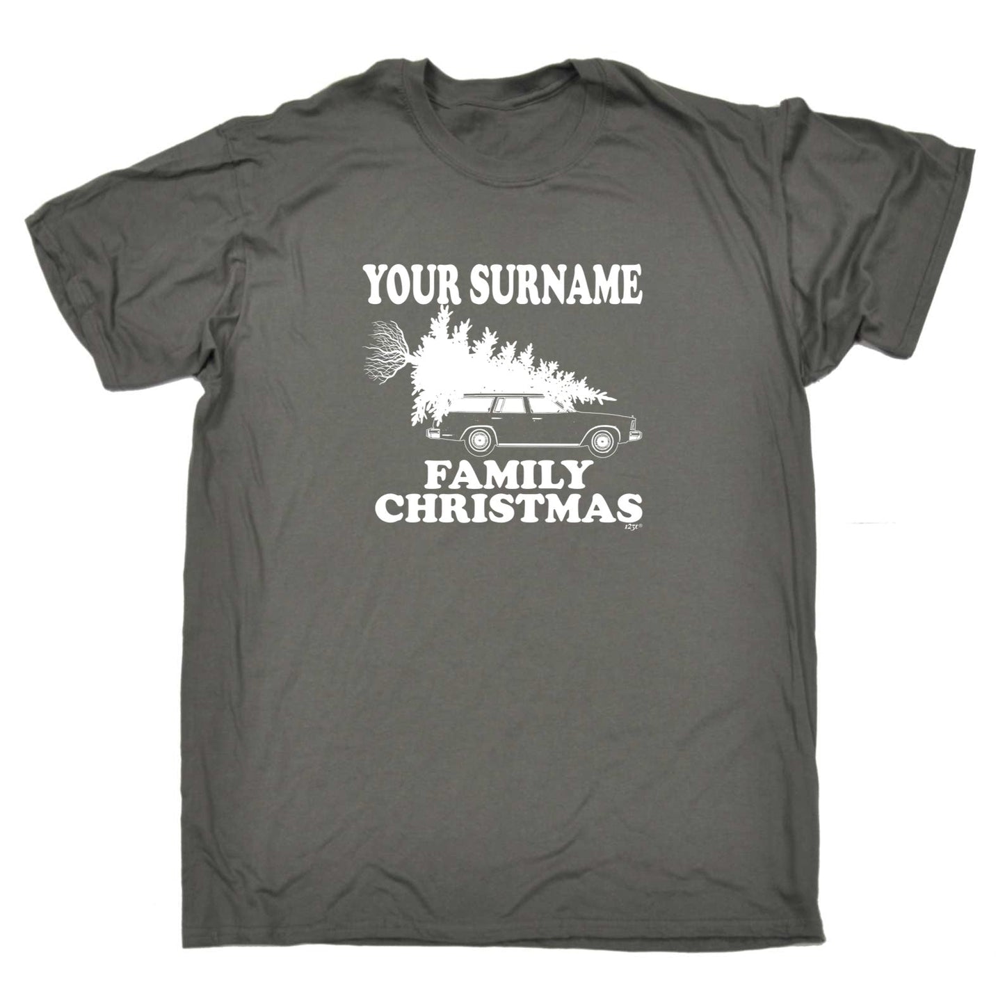 Family Christmas Your Surname Personalised - Mens Xmas Novelty T-Shirt / T Shirt