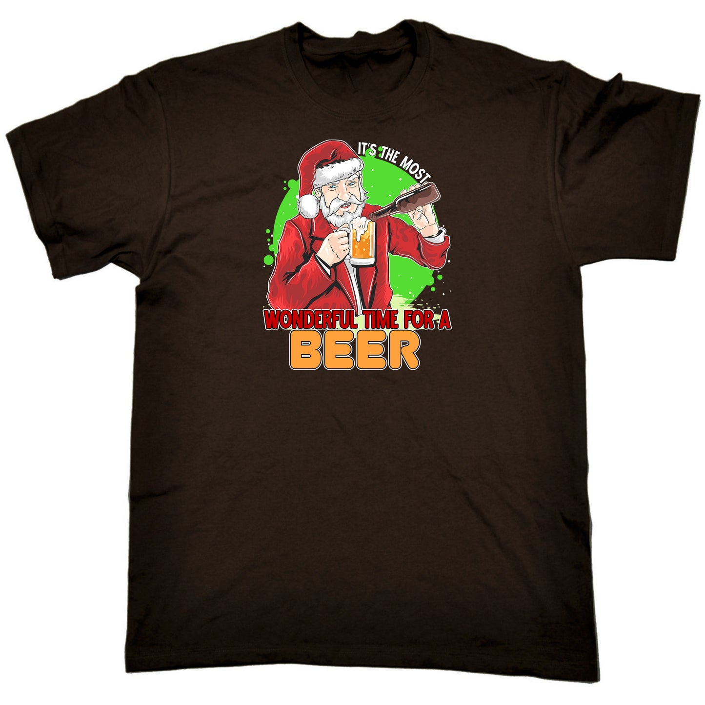 Most Wonderful Time For A Beer Christmas Xmas Santa - Mens Funny T-Shirt Tshirts