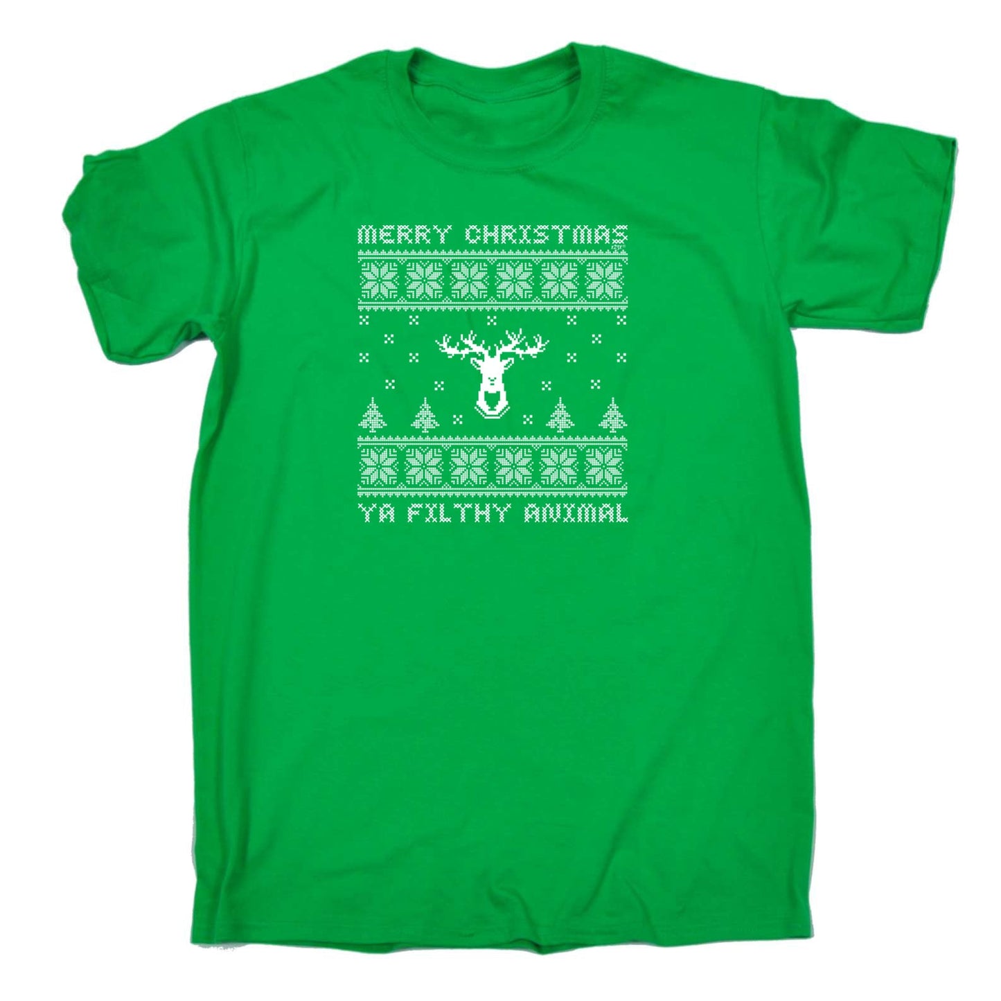 Merry Christmas Ya Filty Animal Jumper - Mens Xmas Novelty T-Shirt / T Shirt
