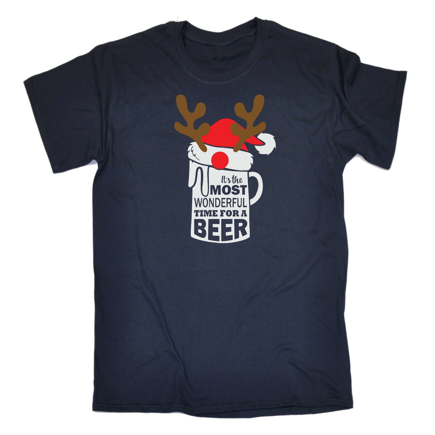 Christmas Its The Most Wonderful Time For A Beer - Mens Funny T-Shirt Tshirts