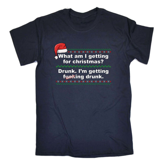 Getting Drunk For Christmas - Mens Funny T-Shirt Tshirts