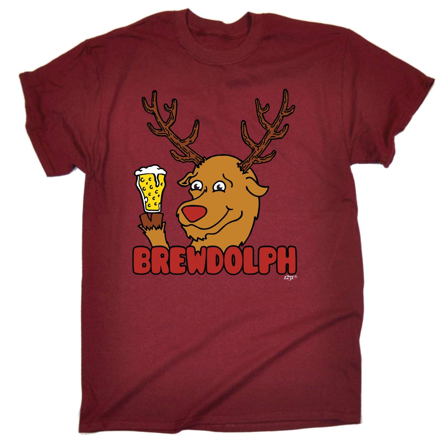 Brewdolph Christmas Beer - Mens Xmas Novelty T-Shirt / T Shirt