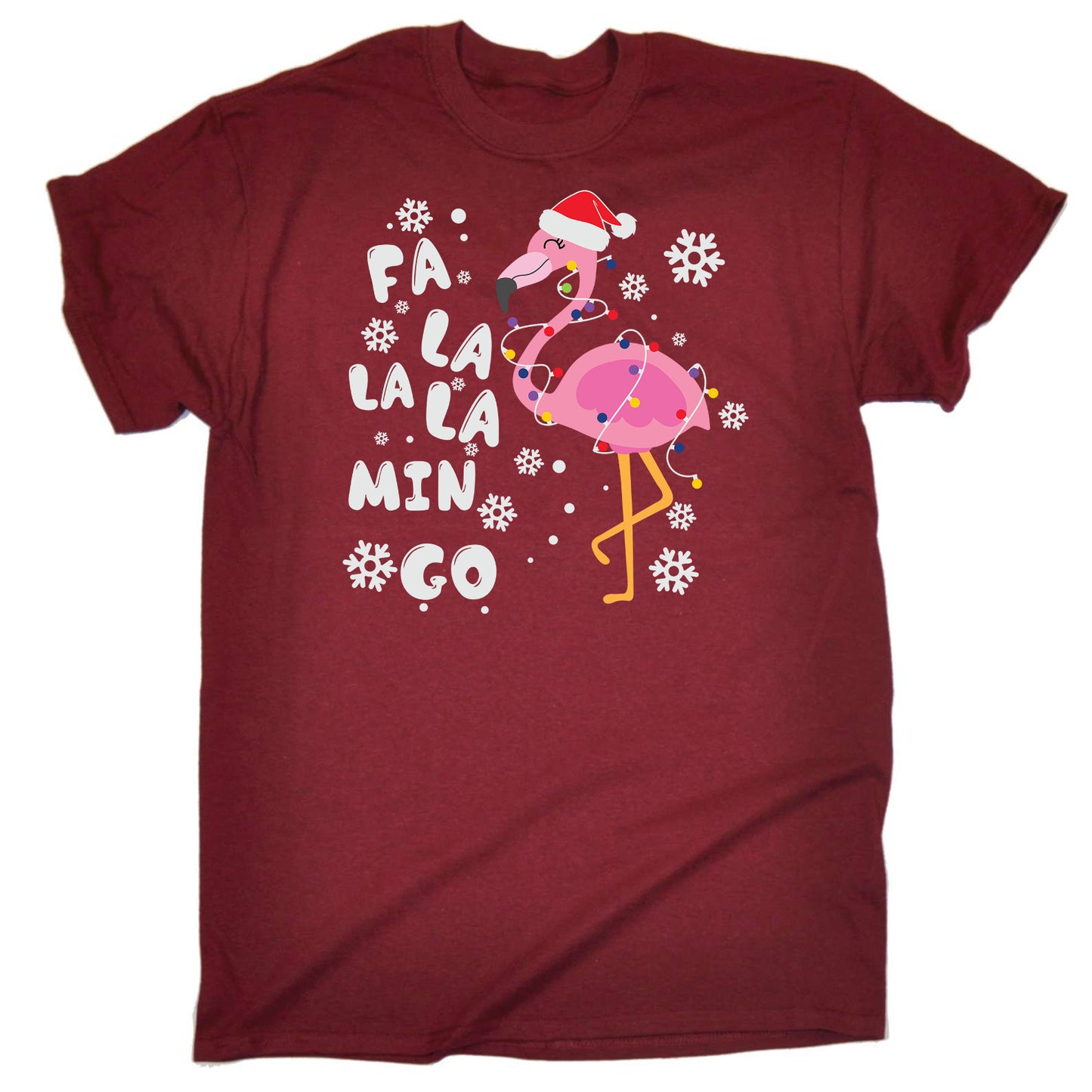 Fa La La Min Go Flamingo Christmas Xmas Bird Animal - Mens Funny T-Shirt Tshirts