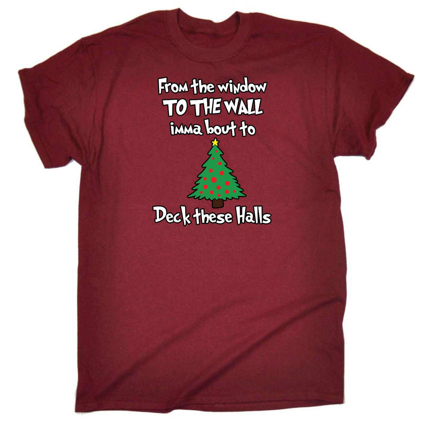 Xmas From The Windows To The Walls Christmas Tree - Mens Funny T-Shirt Tshirts
