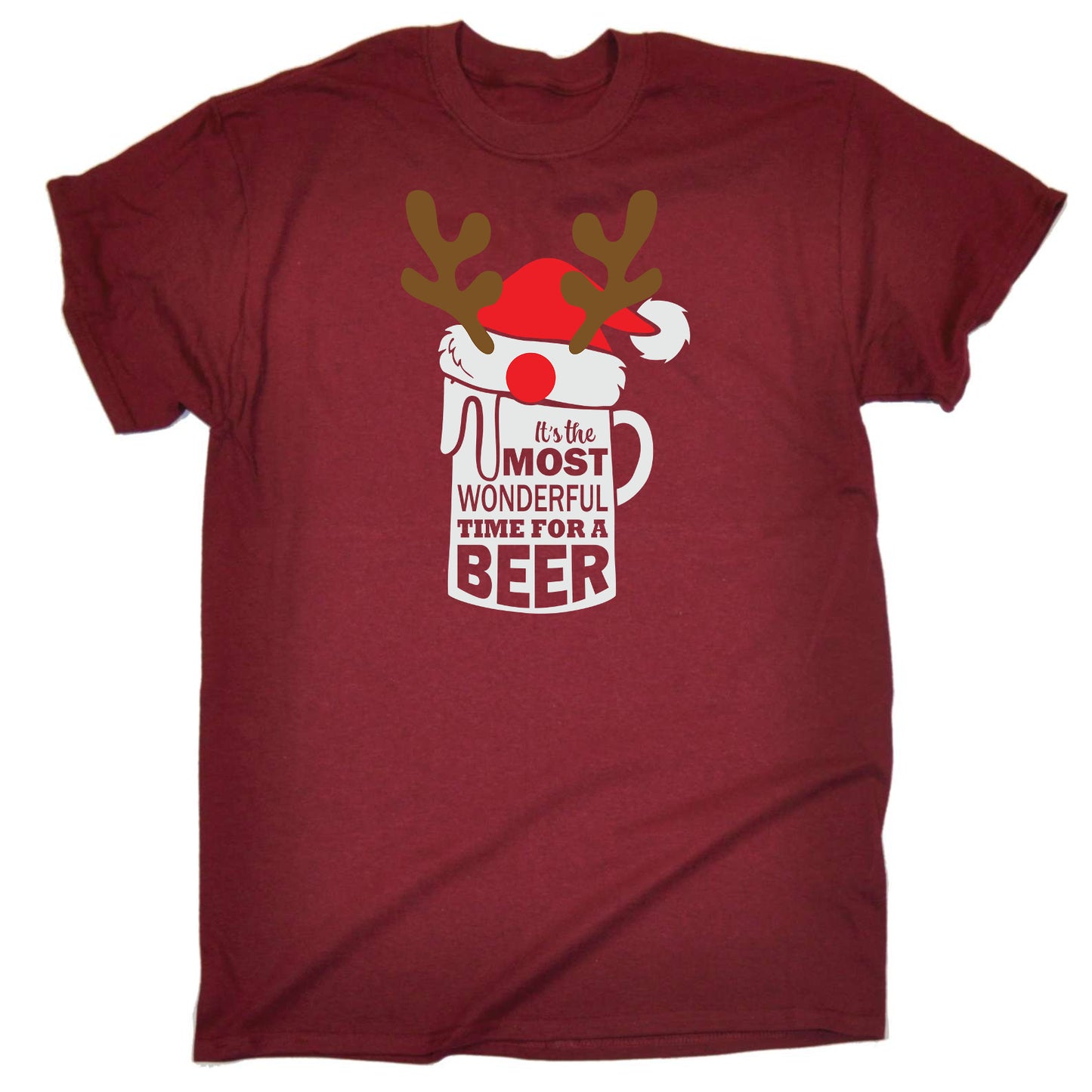 Christmas Its The Most Wonderful Time For A Beer - Mens Funny T-Shirt Tshirts