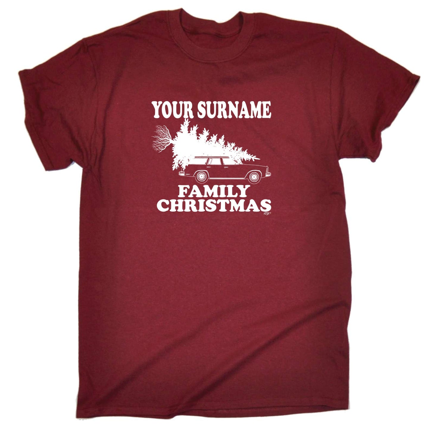 Family Christmas Your Surname Personalised - Mens Xmas Novelty T-Shirt / T Shirt