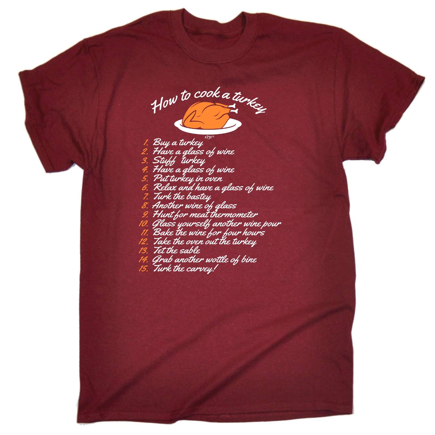 How To Cook A Turkey Christmas - Mens Xmas Novelty T-Shirt / T Shirt