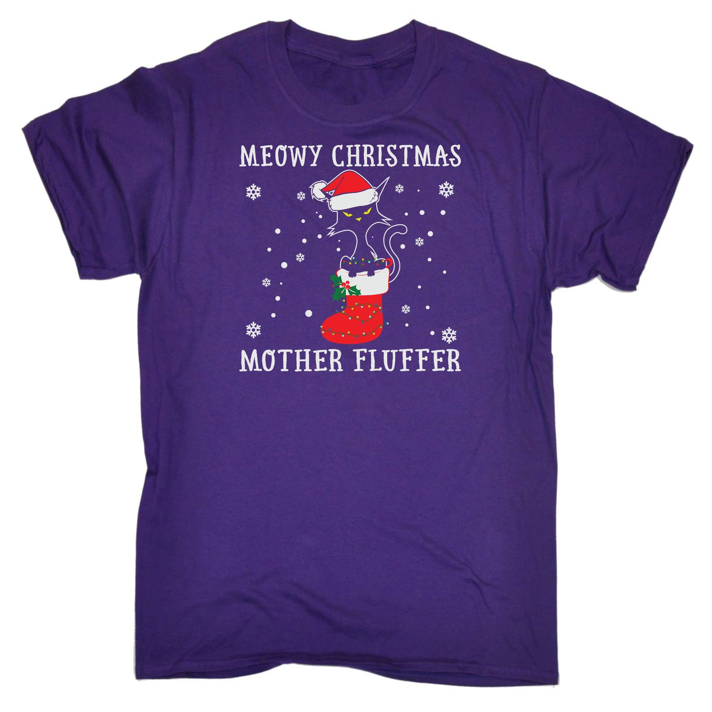 Cat Meowy Christmas Mother Fluffers Cats - Mens Funny T-Shirt Tshirts