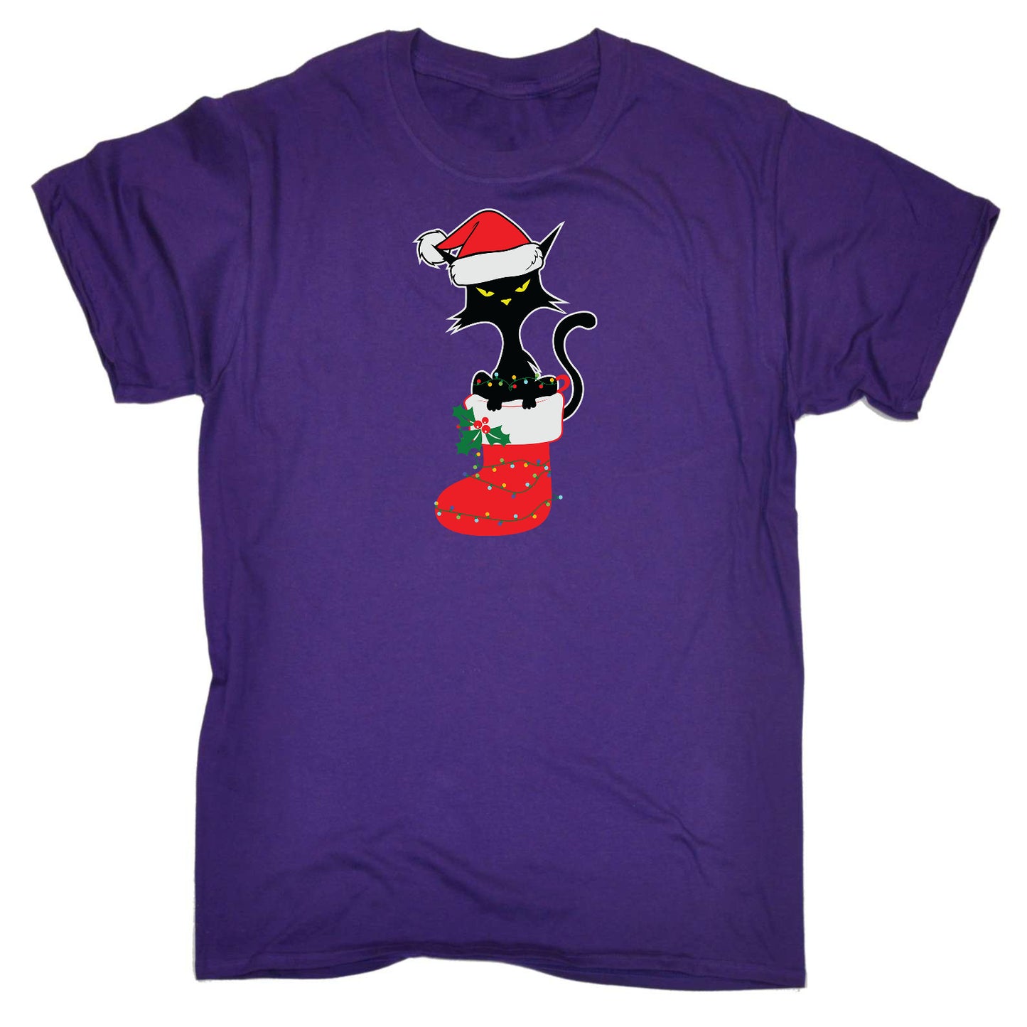 Christmas Black Cat Cats Xmas Animal - Mens Funny T-Shirt Tshirts