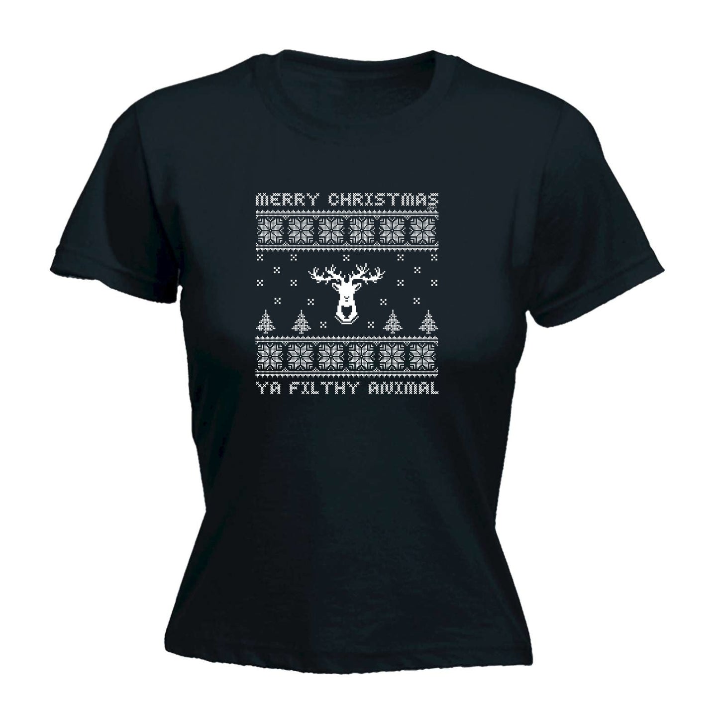 Merry Christmas Ya Filty Animal Jumper - Xmas Novelty Womens T-Shirt Tshirt