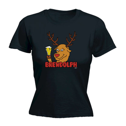 Brewdolph Christmas Beer - Xmas Novelty Womens T-Shirt Tshirt