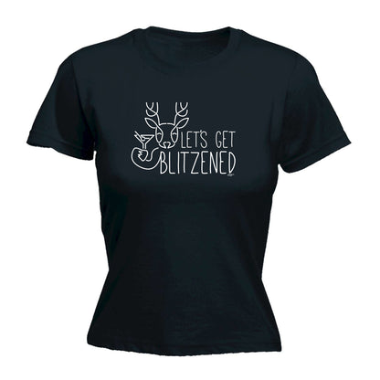 Lets Get Blitzened Christmas - Xmas Novelty Womens T-Shirt Tshirt
