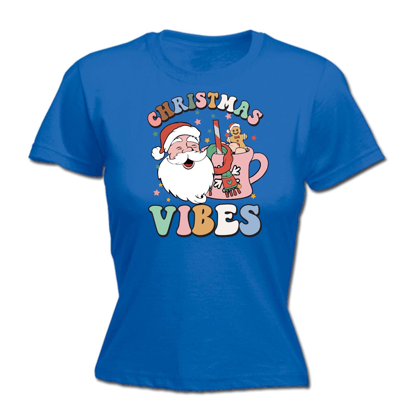 Retro Christmas Vibes - Funny Womens T-Shirt Tshirt