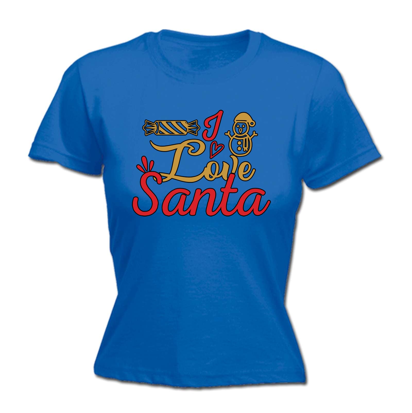 I Love Santa Christmas Xmas - Funny Womens T-Shirt Tshirt