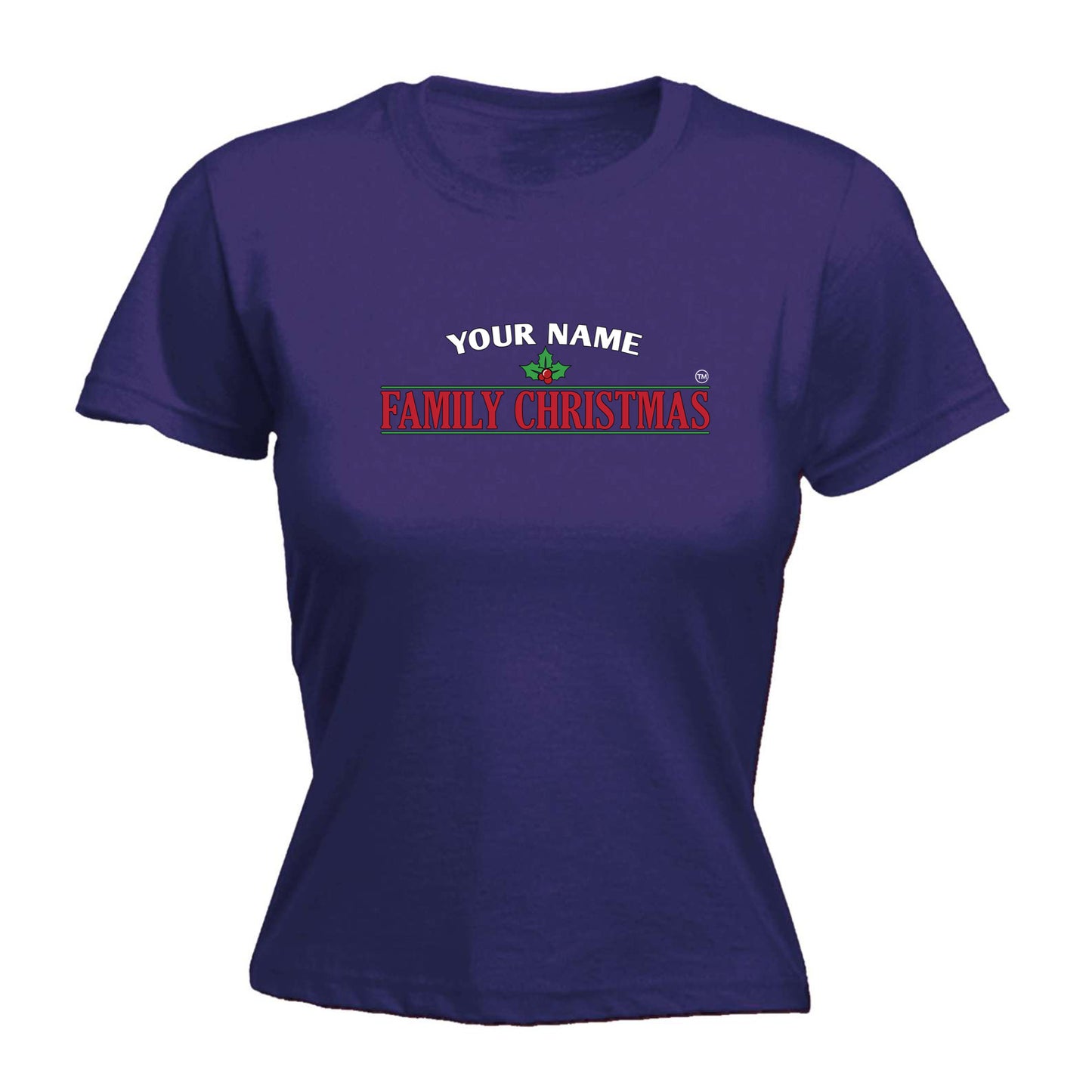Family Christmas V5 Holly Banner - Funny Womens T-Shirt Tshirt