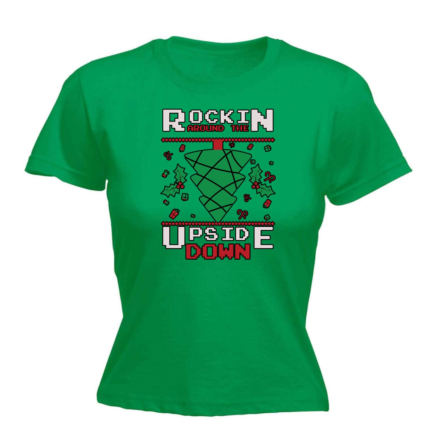 Rockin Around The Christmas Tree Upside Down Australia - Funny Womens T-Shirt Tshirt Tee Shirts