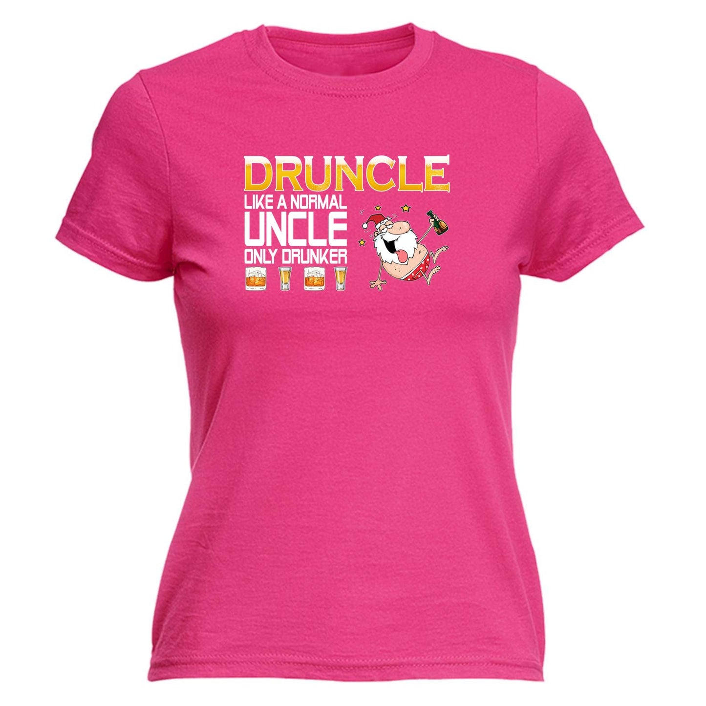 Druncle Like A Normal Uncle Christmas - Xmas Novelty Womens T-Shirt Tshirt