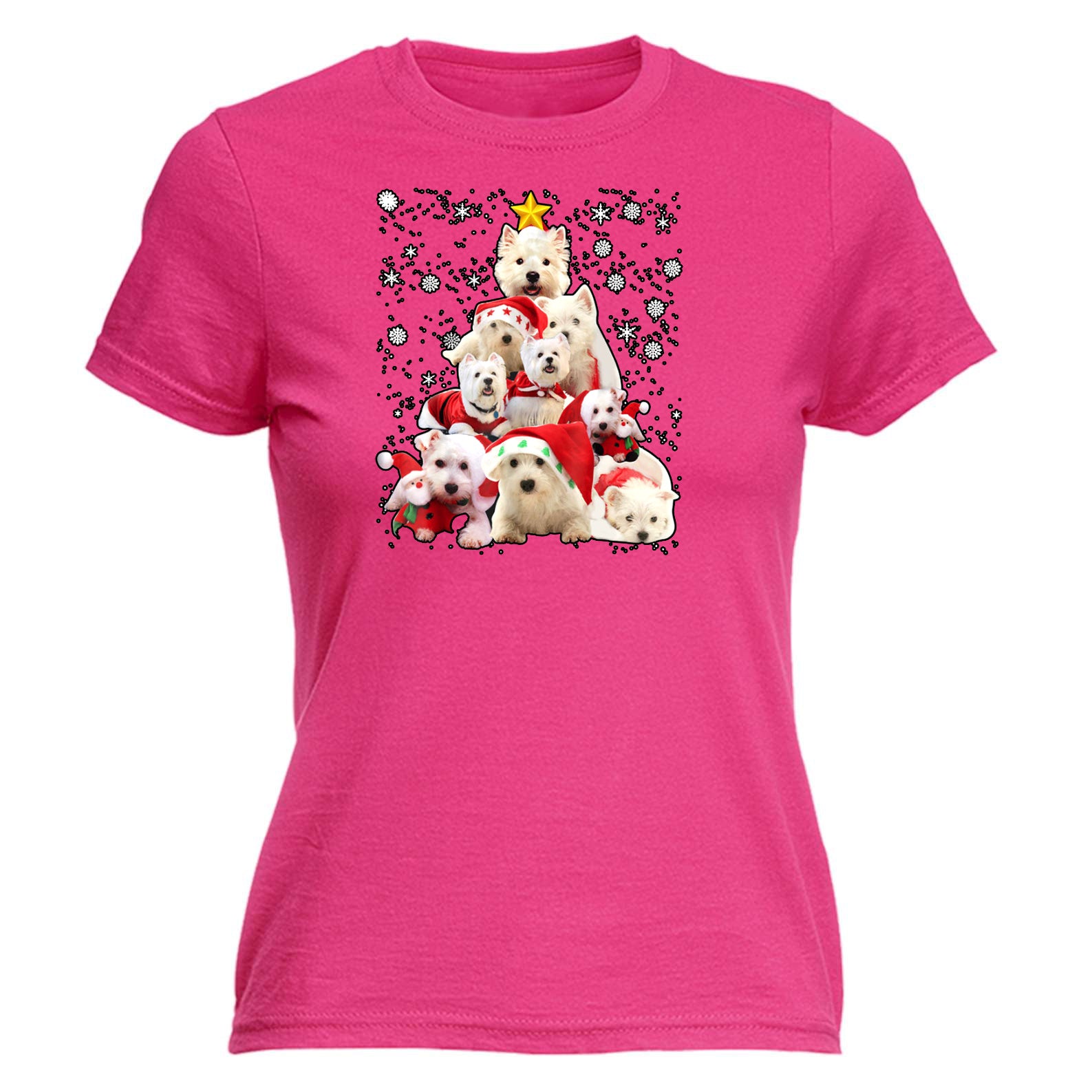 Terrier Xmas Tree Christmas - Funny Womens T-Shirt Tshirt
