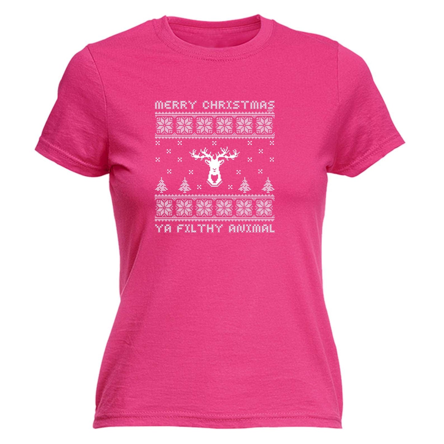 Merry Christmas Ya Filty Animal Jumper - Xmas Novelty Womens T-Shirt Tshirt