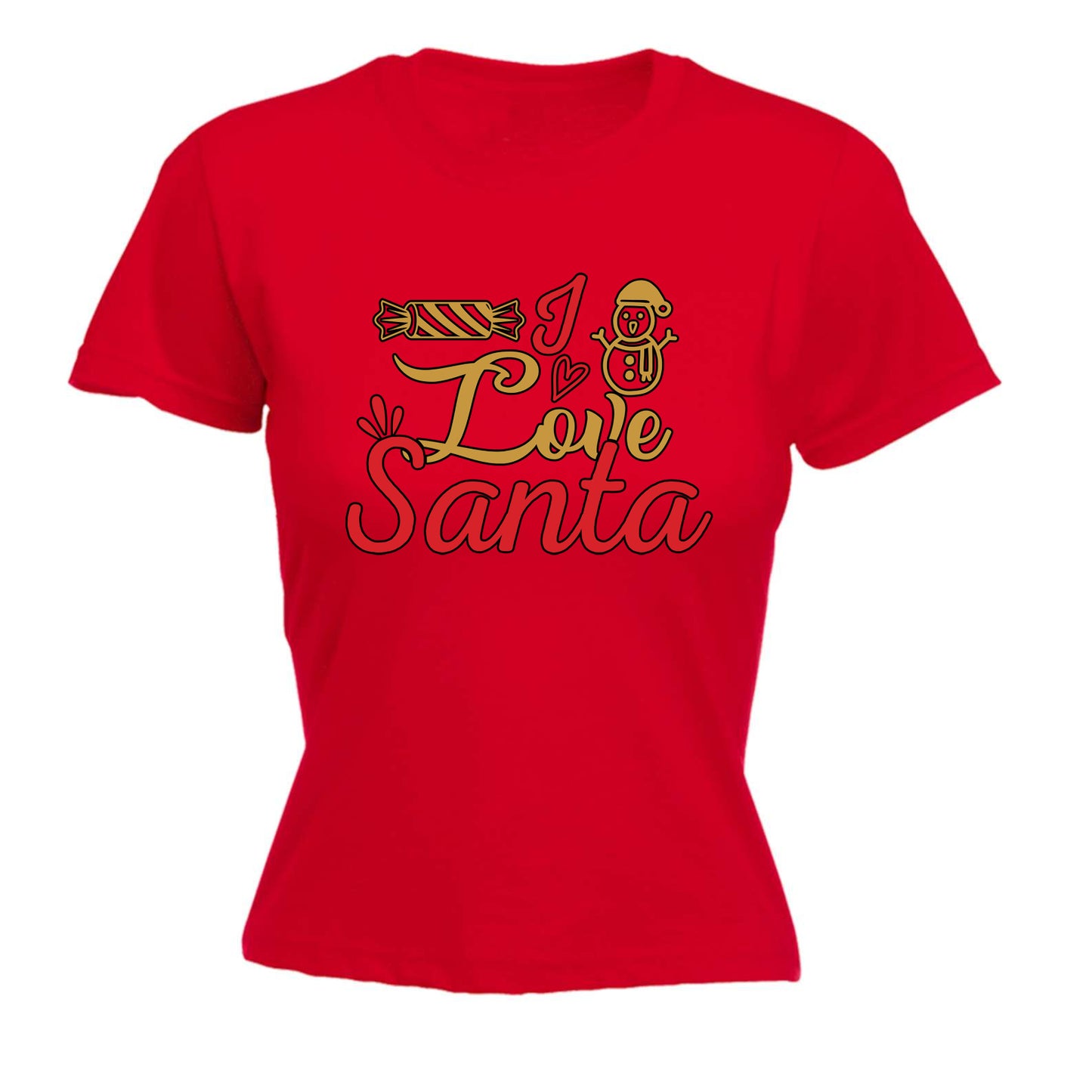I Love Santa Christmas Xmas - Funny Womens T-Shirt Tshirt Tee Shirts