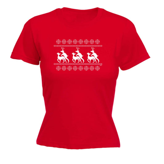 Christmas Reindeer Humping Jumper - Funny Womens T-Shirt Tshirt