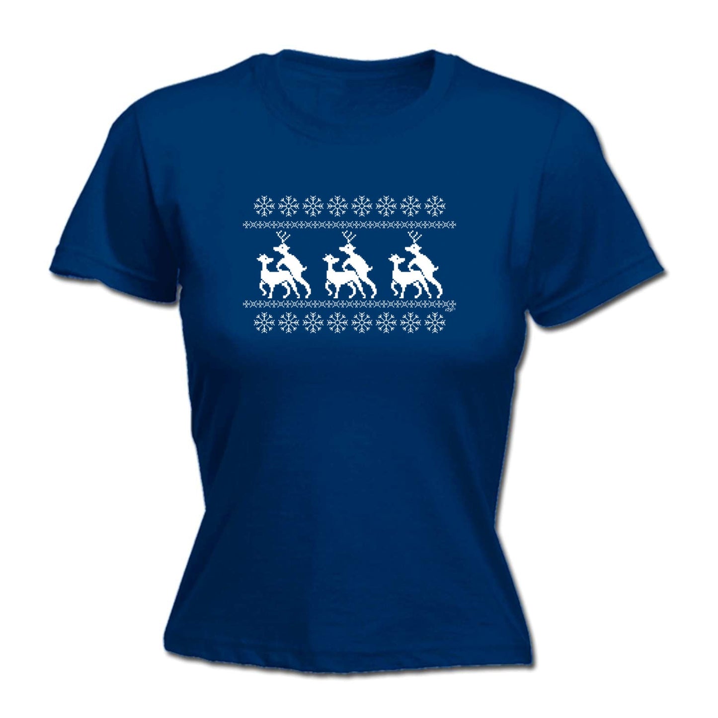 Christmas Reindeer Humping Jumper - Xmas Novelty Womens T-Shirt Tshirt