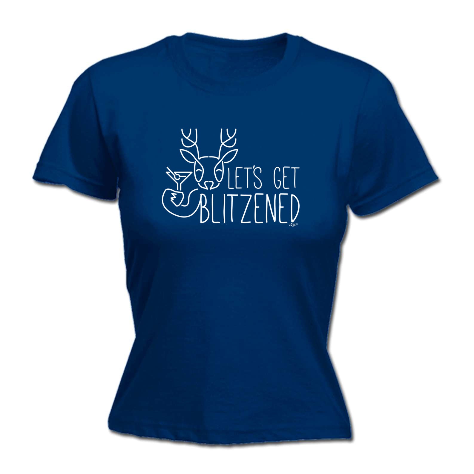 Lets Get Blitzened Christmas - Funny Womens T-Shirt Tshirt