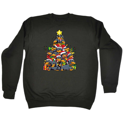 Christmas Tree Sausage Dog Puppy Xmas - Funny Novelty Sweatshirt