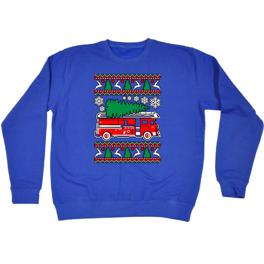 Fire Fighter Engine Christmas Xmas - Funny Sweatshirt