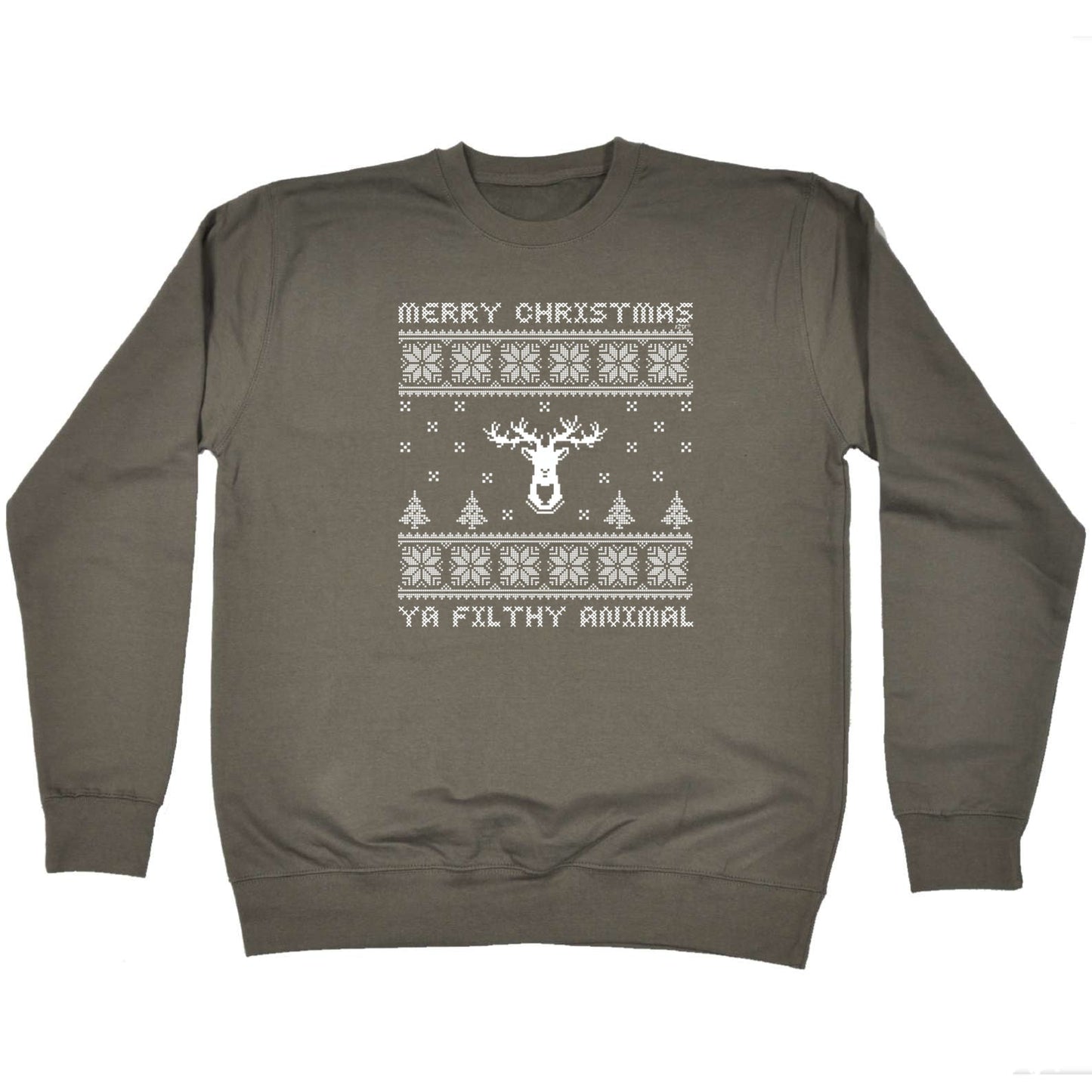 Merry Christmas Ya Filty Animal Jumper - Xmas Novelty Sweatshirt