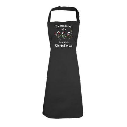 Im Dreaming Of A Great White Christmas Xmas Shark - Funny Novelty Kitchen Apron
