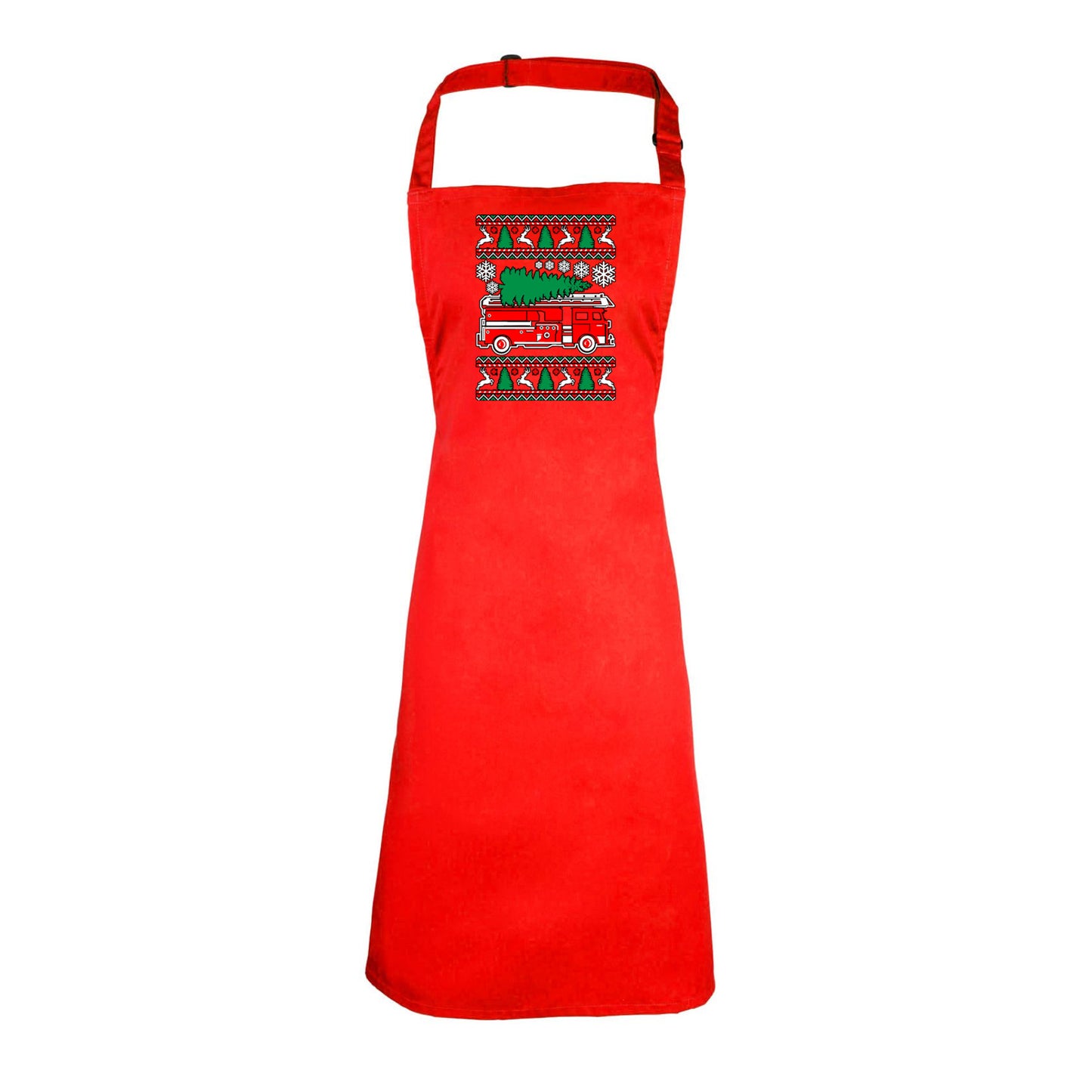 Fire Fighter Engine Christmas Xmas - Funny Novelty Kitchen Apron