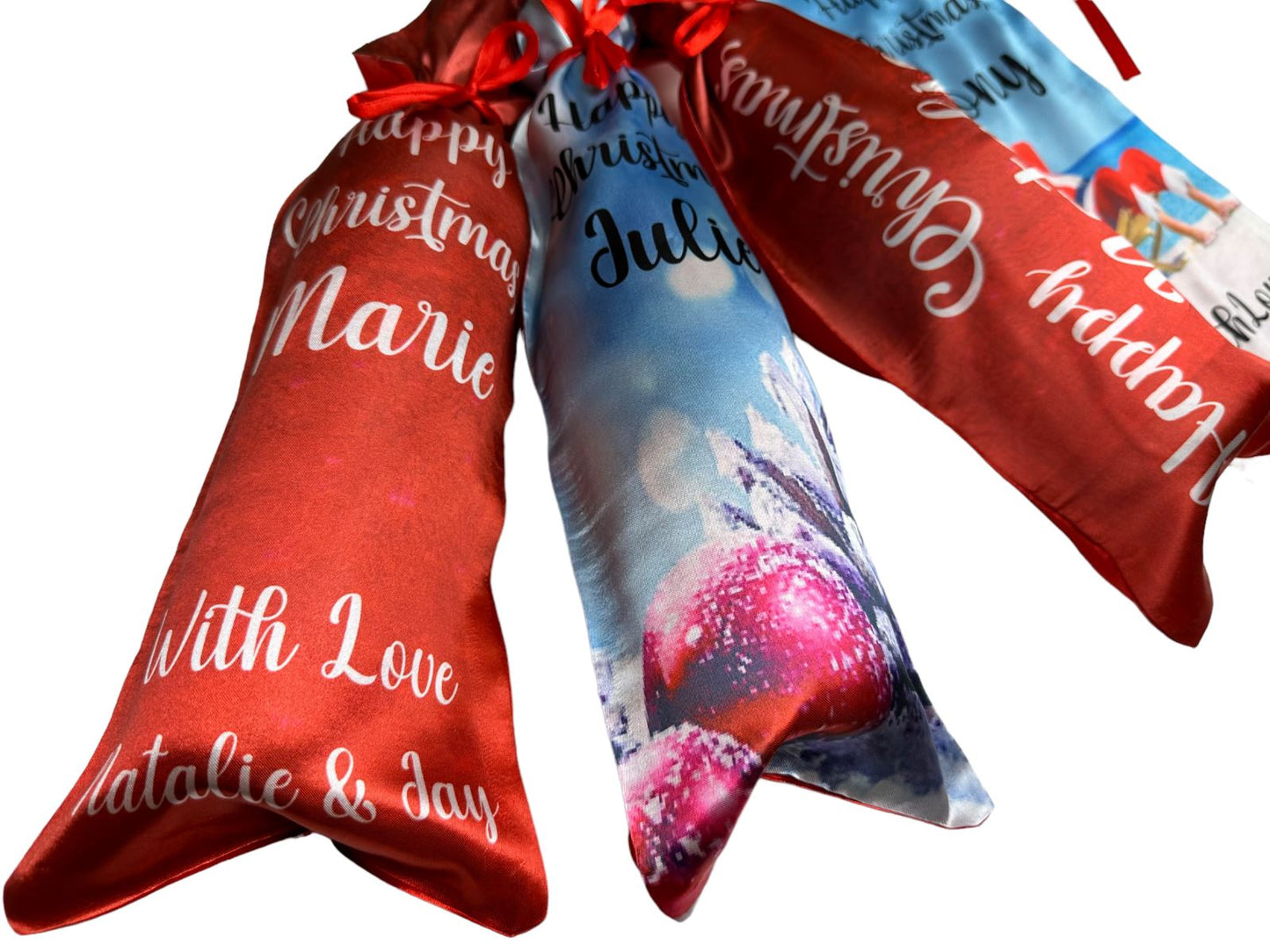 Christmas Wine Bottle Bag - Personalised Santa Claus Cover Xmas Decor Gift Bags